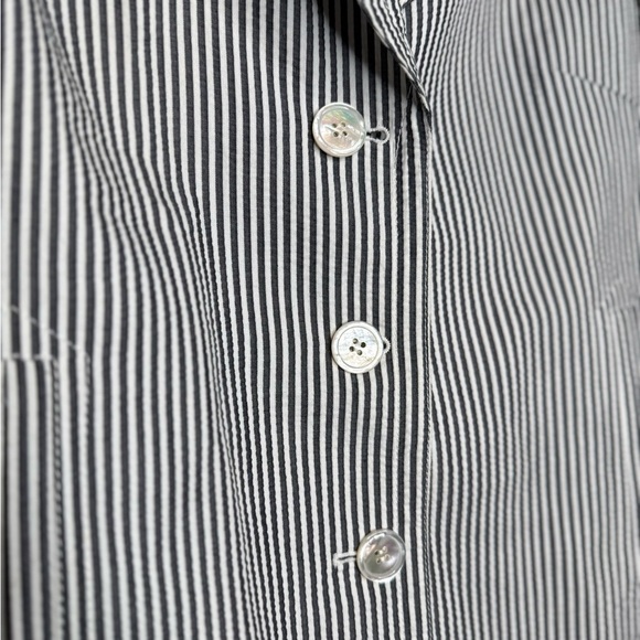 Talbots Women's Seersucker Cotton Blazer Jacket Size 14 Notch Lapel Striped - Picture 5 of 15